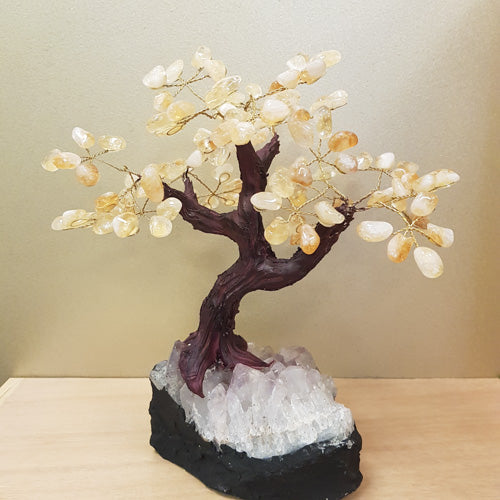 Citrine Tree on pale Amethyst Cluster (approx. 28x26x16cm)