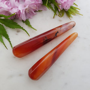 Red/Orange Agate Partially Faceted Wand (assorted. approx. 11-12x2cm)