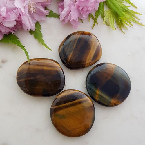 Blue/Gold Tiger's Eye Flat Stone (assorted. approx. 4x4-4.5cm)