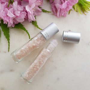 Rose Quartz  Crystal Chips in a Roll On Bottle