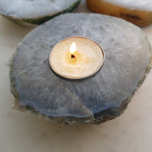 Natural Agate Tealight Candle Holder (assorted. approx. 10-11x9-10cm)