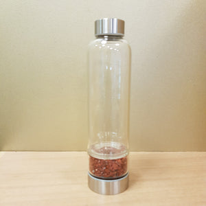 Red Jasper Crystal Energy Water Bottle (with Neoprene Sleeve)