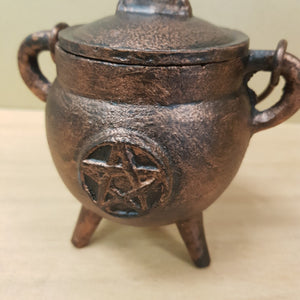 Pentagram Cast Iron Antique Look Incense/Resin Cauldron