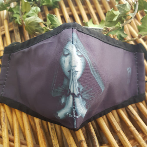 Gothic Prayer Face Mask  (30% cotton 30% polyprolene 40% polyester)