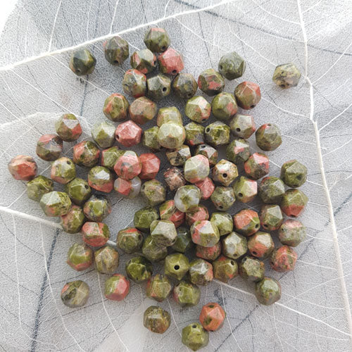 Unakite Bead (assorted. approx. 8mm faceted bead)