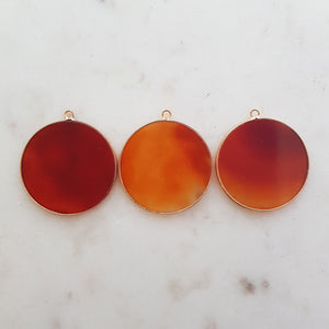 Carnelian/Red Agate Disc Pendant