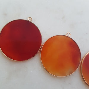 Carnelian/Red Agate Disc Pendant