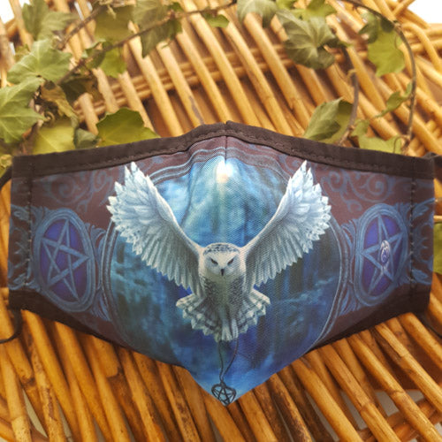 Awaken Your Magic Owl Face Mask by Anne Stokes  (30% cotton 30% polyprolene 40% polyester)