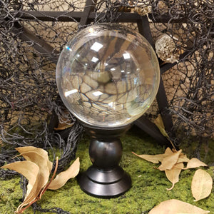 Clear Crystal Ball and Stand Large