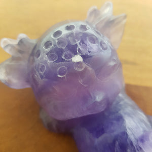 Cute Purple Fluorite Deer with Bird