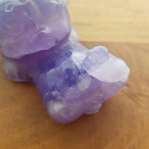 Cute Purple Fluorite Deer with Bird