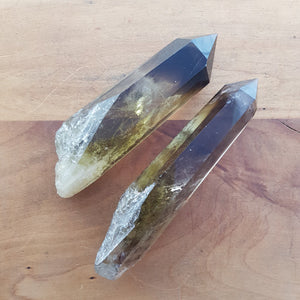 Natural Smoky Citrine Partially Polished Point