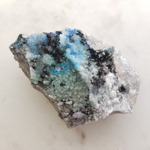 Cyanotrichite encased in Gypsum from Dachang County China (assorted. approx. 7.5x5cm)