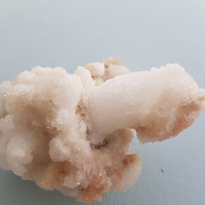 Twisted Gypsum (selenite) with Druzy Quartz from Guizhou province, China
