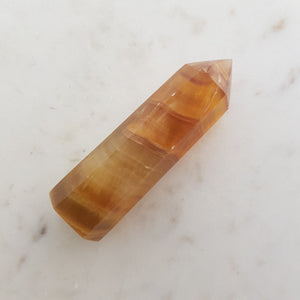 Gold & Purple Fluorite Polished Point 