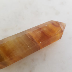 Gold & Purple Fluorite Polished Point 