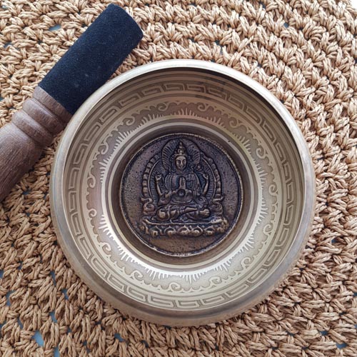 Singing Bowl with Buddha in the bottom of the Bowl (approx. 12cm diameter)