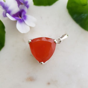 Carnelian Faceted Pendant (sterling silver)