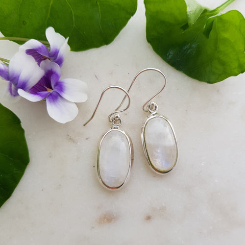 Moonstone Earrings (sterling silver)