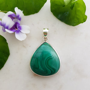 Malachite Tear Drop Pendant