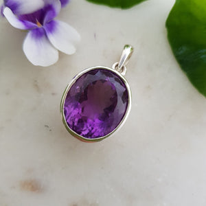 Amethyst Faceted Pendant