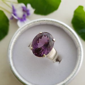 Amethyst Faceted Ring