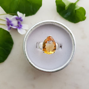 Citrine Faceted Ring