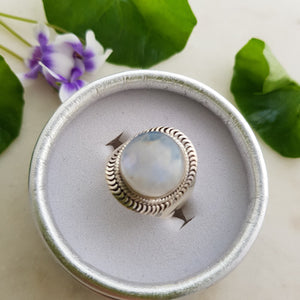 Rainbow Moonstone Ring