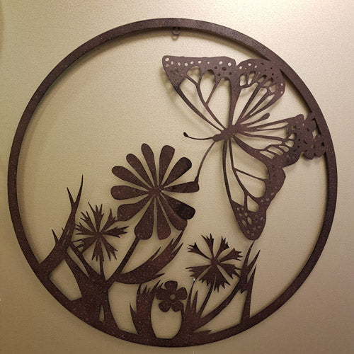 Butterfly Metal Wall Art (approx.70.0 x 0.5 x 70.0cm)