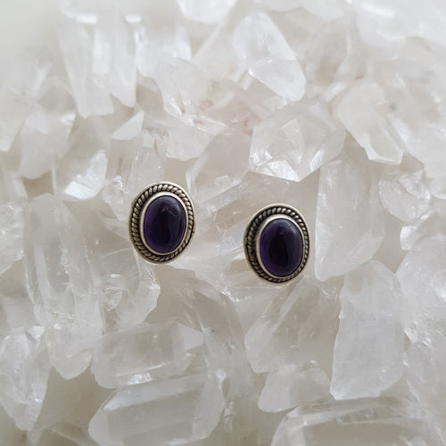 Amethyst Stud Earrings (sterling silver)