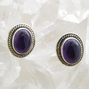 Amethyst Stud Earrings