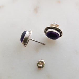 Amethyst Stud Earrings