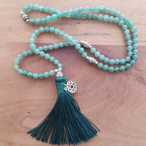 Aventurine Heart Chakra Mala Beads (70cm)