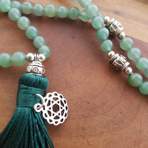 Aventurine Heart Chakra Mala Beads