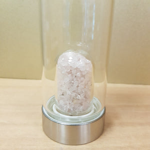 Rose Quartz Crystal Chip Energy Water Bottle