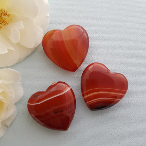 Orange/Red Agate Heart (assorted. approx. 4x4x1.5cm)
