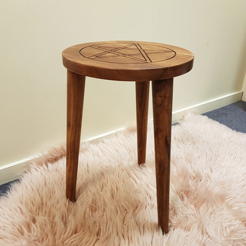Pentacle Light Brown Round Side Table (approx.30cm diameter)