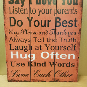 Family Rules Wall Art