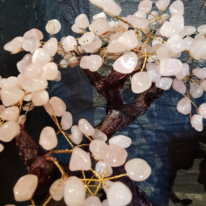 Rose Quartz Tree on Amethyst Cluster Base