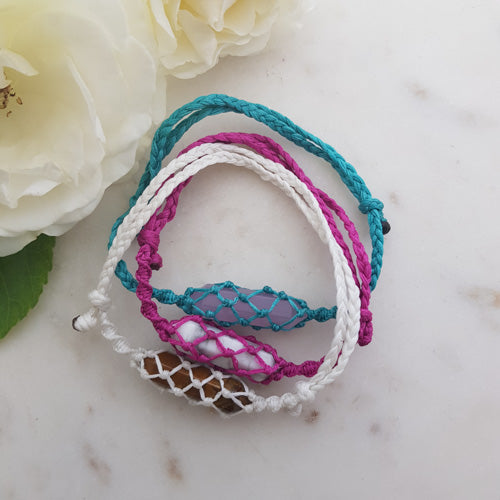 Double Terminated Crystal Wrapped Bracelet (assorted crystals. hand crafted in Aotearoa New Zealand)