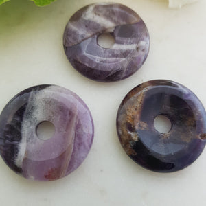 Chevron Amethyst Donut Pendant