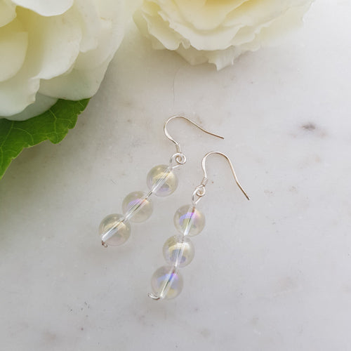 Angel Aura Quartz Earrings Hand Crafted in Aotearoa New Zealand (assorted. sterling silver hooks)