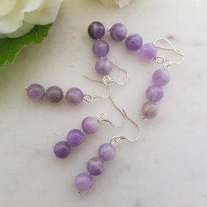 Lavender Jade Earrings Hand Crafted