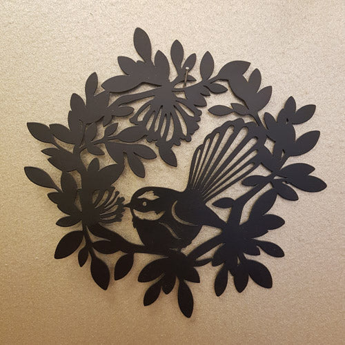 Fantail/Piwakawaka Metal w Envelope (approx 15x17cm)