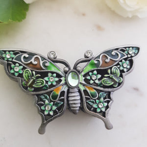 Butterfly Trinket Pewter Green