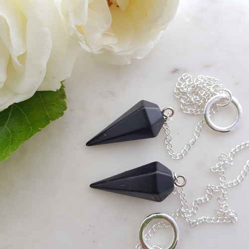 Shungite Faceted Pendulum (assorted)