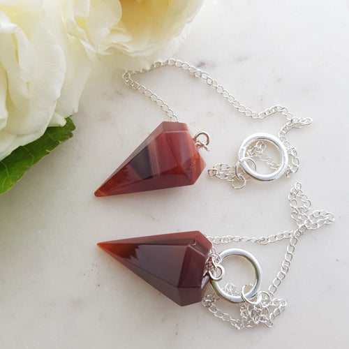 Red Agate Faceted Pendulum (assorted)