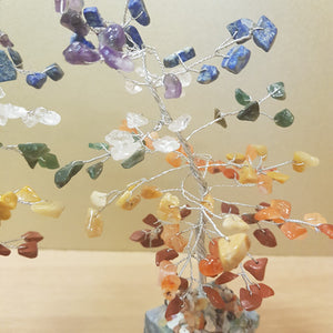 Crystal Mix Tree on Quartz Base