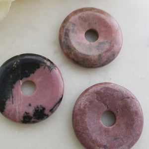 Rhodonite Donut Pendant