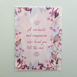 A Soulmate And Companion Who Loved You Till The End Pet Sympathy Card
